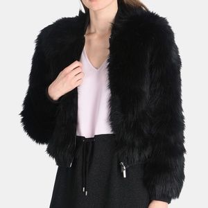 AE FAUX-FUR BOMBER JACKET